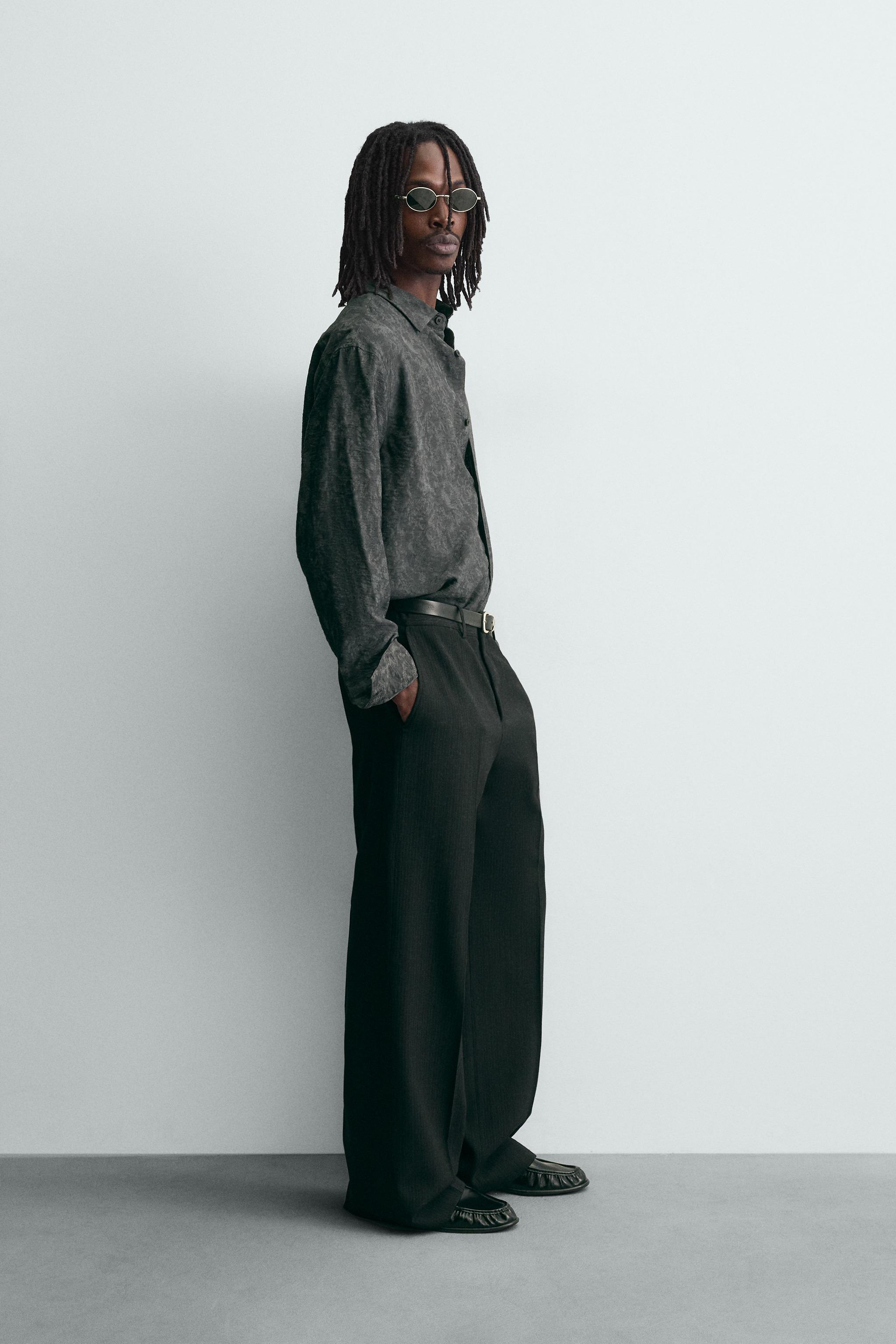 FLOWY FLORAL JACQUARD SHIRT